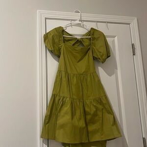 Green mini dress